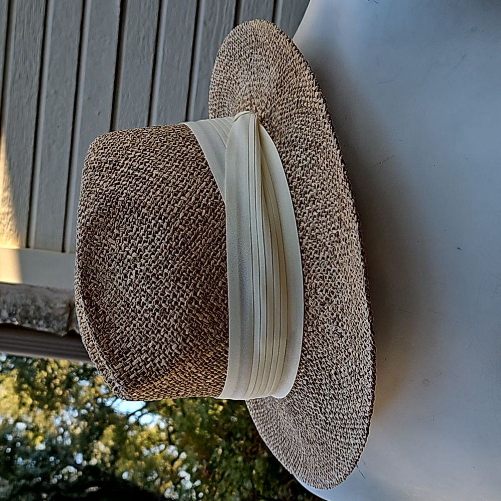 Vintage YOUNGAN Headwear banded straw sun hat fedora size small